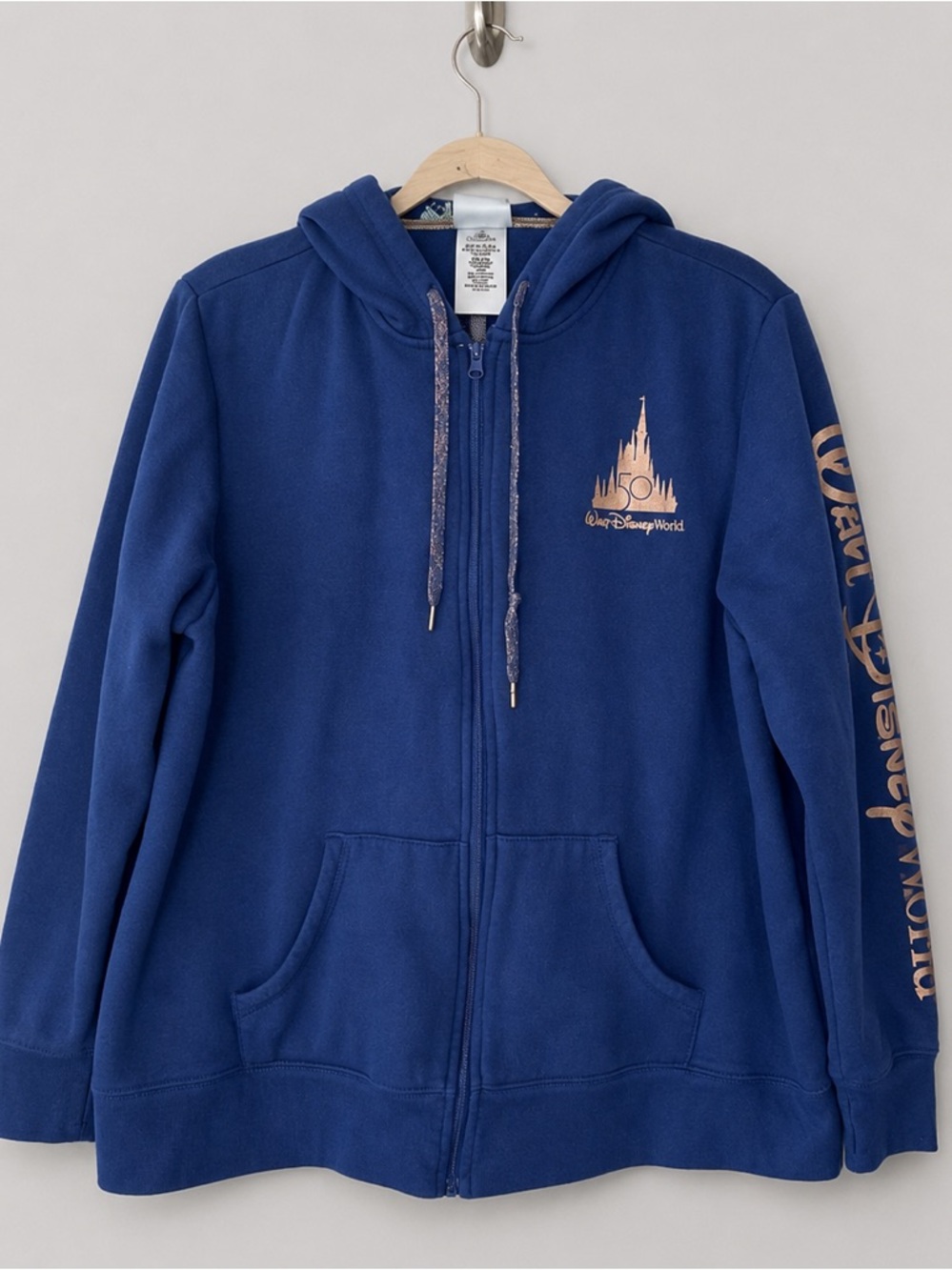 Walt Disney World 50th Anniversary Zip Hoodie | Blue Castle Graphic Sweatshirt